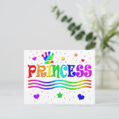Niedlicher Cartoon Clip Art Rainbow Princess Tiara Postkarte (Stehend Vorderseite)