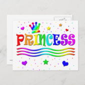 Niedlicher Cartoon Clip Art Rainbow Princess Tiara Postkarte (Vorne/Hinten)