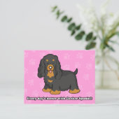 Niedlicher Cartoon Cocker Spaniel Postcard Postkarte (Stehend Vorderseite)
