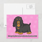 Niedlicher Cartoon Cocker Spaniel Postcard Postkarte (Vorne/Hinten)