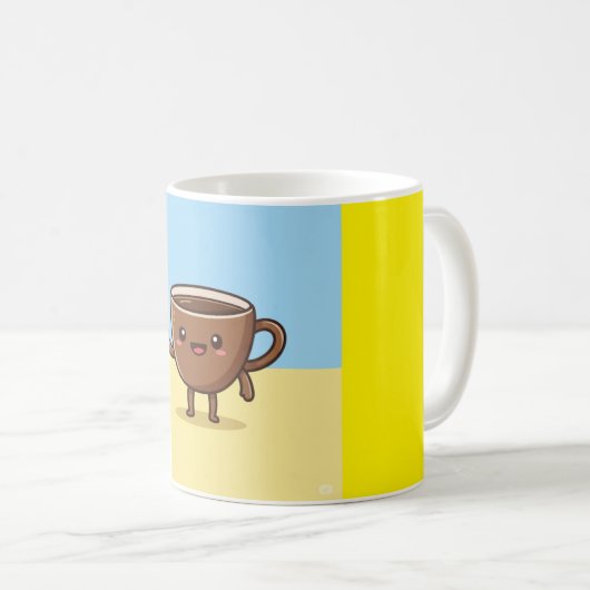 Niedlicher Cartoon Coffee Cup - Minimalistisch & g Kaffeetasse (VorderseiteRechts)