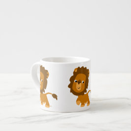 Niedlicher Cartoon Content Lion Espresso Tasse