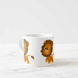 Niedlicher Cartoon Content Lion Espresso Tasse