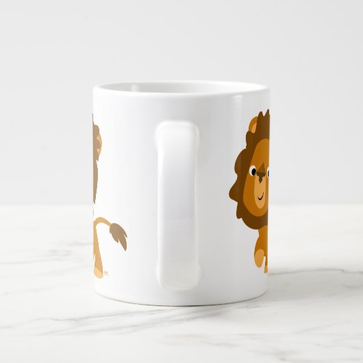 Niedlicher Cartoon Content Lion Jumbo Tasse (Rückseite)