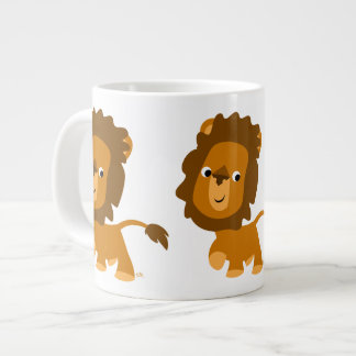 Niedlicher Cartoon Content Lion Jumbo Tasse