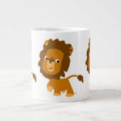 Niedlicher Cartoon Content Lion Jumbo Tasse (Vorderseite)