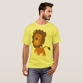 Niedlicher Cartoon Content Lion T - Shirt (Vorne ganz)