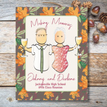 Niedlicher Cartoon Couple auf Herbst Urlaub Kreuzf