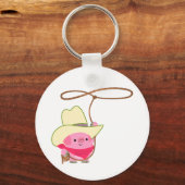 Niedlicher Cartoon Cowboy Pig mit Lariat Schlüssel Schlüsselanhänger (Vorderseite)