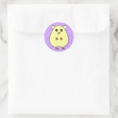 Niedlicher Cartoon Creme Hamster Lila Stickers (Tasche)