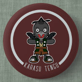 Niedlicher Cartoon Crow Tengu | Japanisch Yokai Button