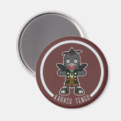 Niedlicher Cartoon Crow Tengu | Japanisch Yokai Magnet (Vorderseite/Rückseite)