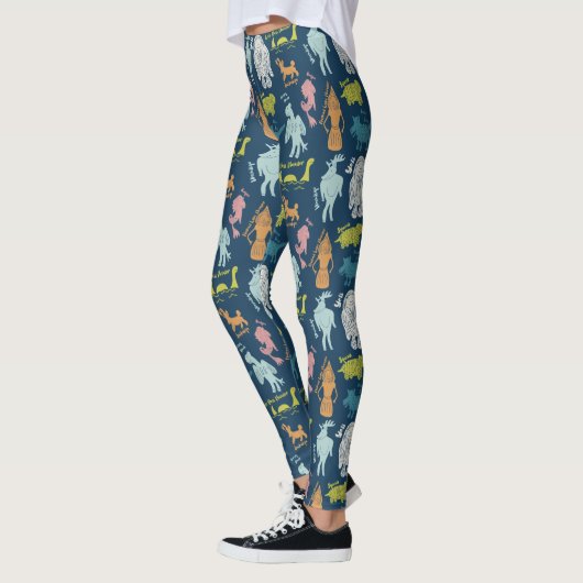 Niedlicher Cartoon Cryptids Cryptozoology Guide Leggings (Links)