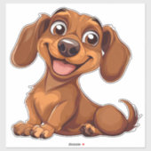 Niedlicher Cartoon Dackel Hund Aufkleber (Blatt)