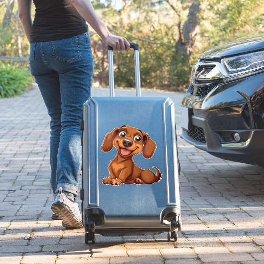 Niedlicher Cartoon Dackel Hund Aufkleber (Koffer Insitu)