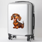 Niedlicher Cartoon Dackel Hund Aufkleber (Koffer)