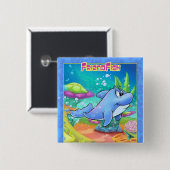 niedlicher Cartoon-Delphin auf Knopfdruck Button (Vorne & Hinten)