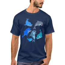 Niedlicher Cartoon-Delphin-Hülsen-T - Shirt