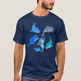 Niedlicher Cartoon-Delphin-Hülsen-T - Shirt