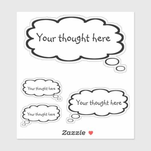 Niedlicher Cartoon Denkblase hinzufügen Aufkleber (Blatt)