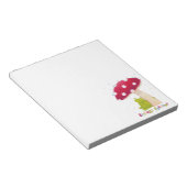 Niedlicher Cartoon, der Frosch und Pilze im Regen Notizblock (angewinkelt)