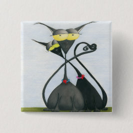 Niedlicher Cartoon der Katze Button