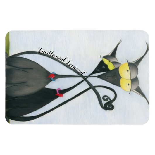 Niedlicher Cartoon der Katze Magnet (Horizontal)