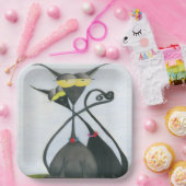 Niedlicher Cartoon der Katze Pappteller (Party)