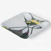 Niedlicher Cartoon der Katze Pappteller (Gewinkelt)