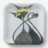 Niedlicher Cartoon der Katze Pappteller (Vorderseite)