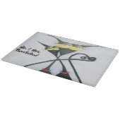 Niedlicher Cartoon der Katze Schneidebrett (Ecke)