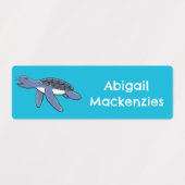 Niedlicher Cartoon der Meeresschildkröte personali Etiketten (Design 2)