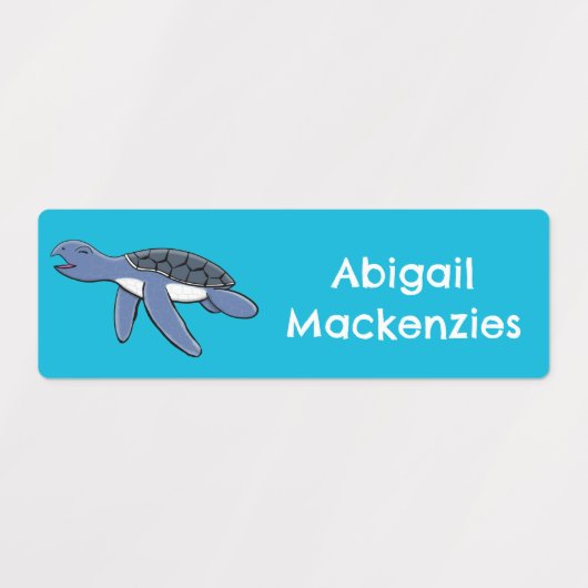 Niedlicher Cartoon der Meeresschildkröte personali Etiketten (Design 2)