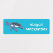 Niedlicher Cartoon der Meeresschildkröte personali Etiketten (Design 1)