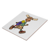 Niedlicher Cartoon der Moose Hiker Fliese (Seite)