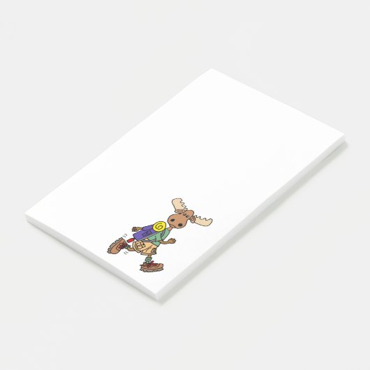Niedlicher Cartoon der Moose Hiker Post-it Klebezettel (angewinkelt)