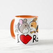 Niedlicher Cartoon der Nagetiere der Liebe I Tasse (Vorderseite Links)