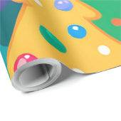 Niedlicher Cartoon der Weihnachtszeit - farbenfroh Geschenkpapier (Rolleneckpunkt)