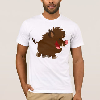 Niedlicher Cartoon, der wilder Eber-T - Shirt