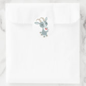 Niedlicher Cartoon, der Ziegenaufkleber Runder Aufkleber (Tasche)