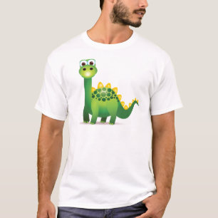 Niedlicher Cartoon des grünen Dinosauriers T-Shirt