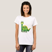 Niedlicher Cartoon des grünen Dinosauriers T-Shirt (Vorne ganz)