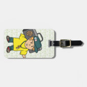 Niedlicher Cartoon des Jungen der Liebemusik Gepäckanhänger (Vorderseite horizontal)