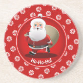 Niedlicher Cartoon des Weihnachtsmanns Sandstein Untersetzer (Vorne)