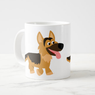 Niedlicher Cartoon Deutsche Schäferhund Dog Jumbo Jumbo-Tasse