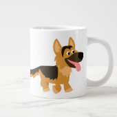 Niedlicher Cartoon Deutsche Schäferhund Dog Jumbo Jumbo-Tasse (Rechts)