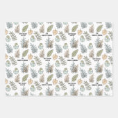 Niedlicher Cartoon Dinosaur Blue Green Boy Name Geschenkpapier Set (Vorderseite)