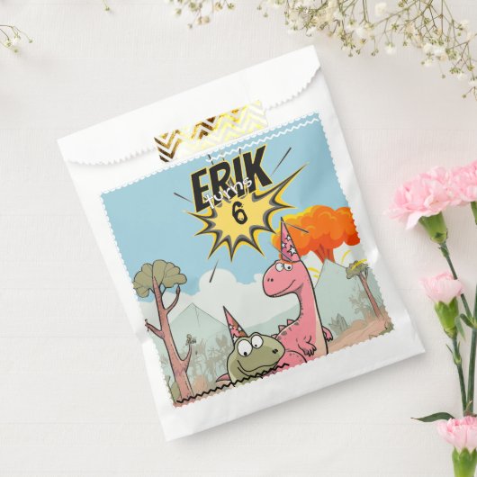 Niedlicher Cartoon Dinosaur Geburtstag Geschenktütchen (Versiegelt)