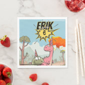 Niedlicher Cartoon Dinosaur Geburtstag Serviette (Beispiel)