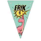 Niedlicher Cartoon Dinosaur Geburtstag Wimpelkette (Dritte Fahne)